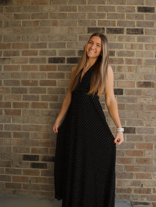 Midnight Polka Dot Dress