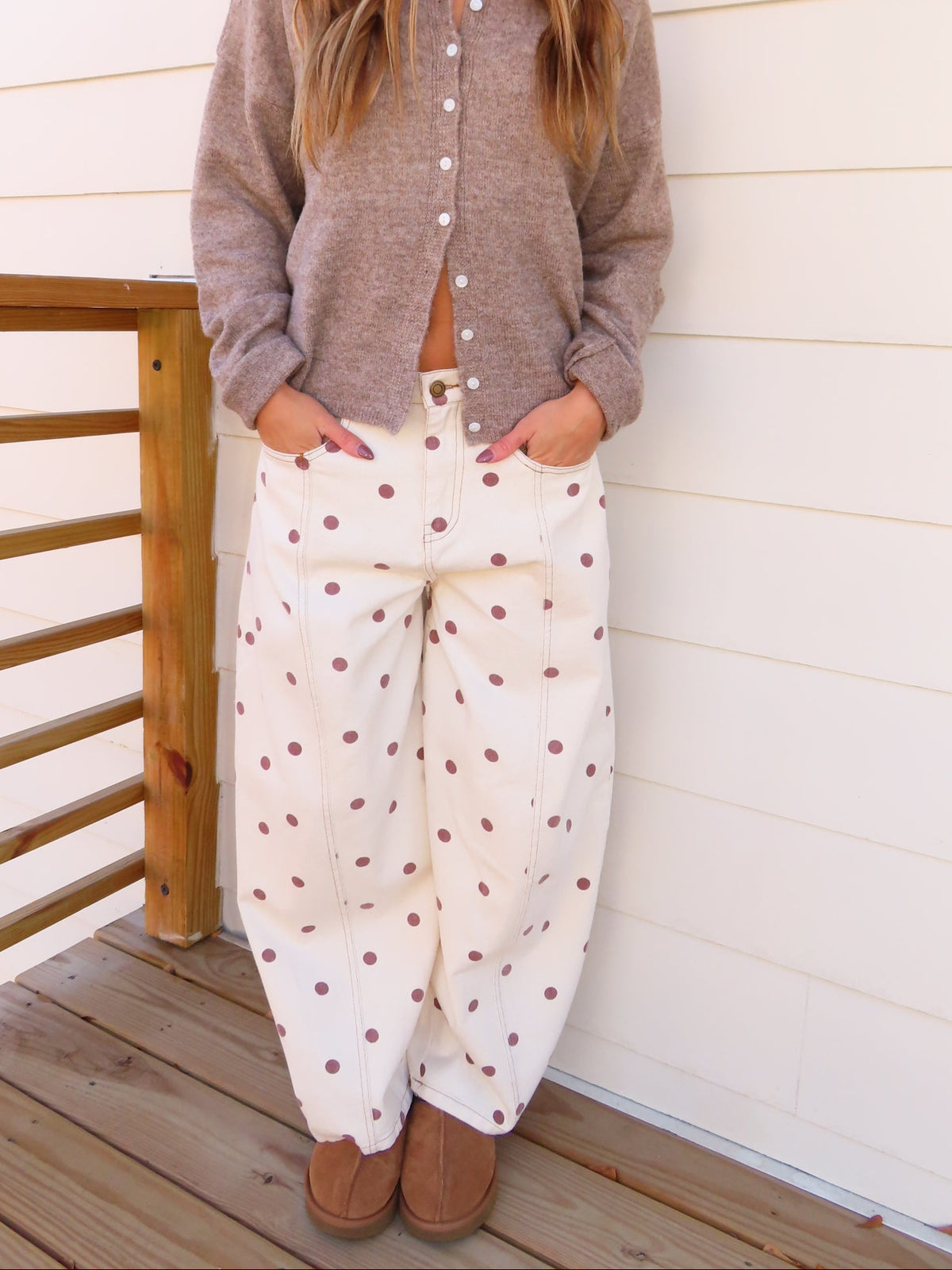 Dotted Barrel Pant
