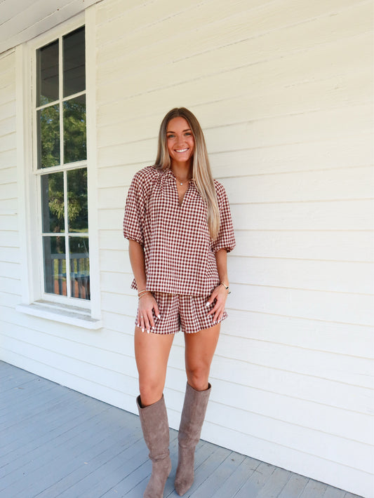 Applewood Gingham Top