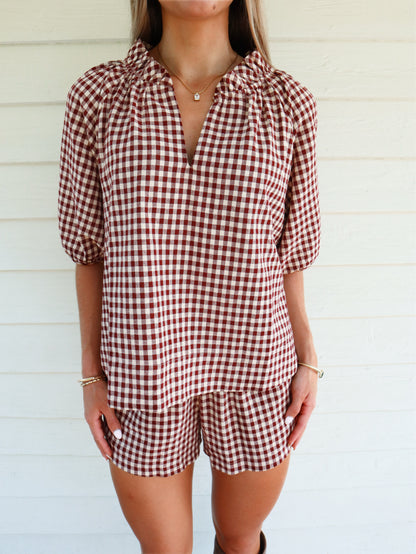 Applewood Gingham Top