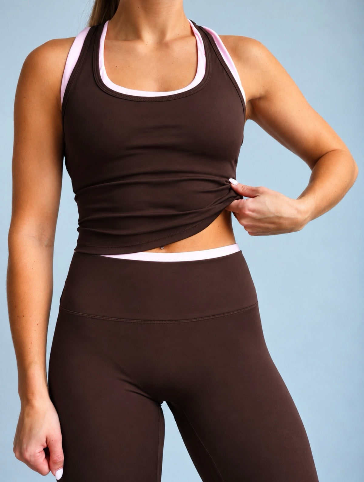 Studio Razor-Back Tank (brown/Pink)