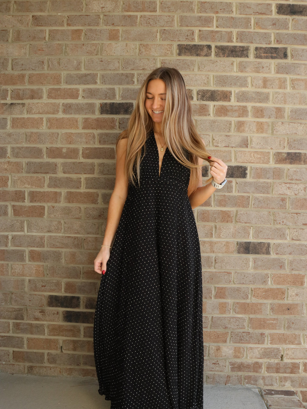 Midnight Polka Dot Dress