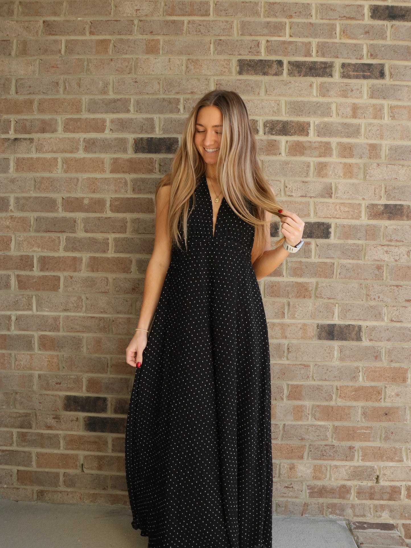 Midnight Polka Dot Dress